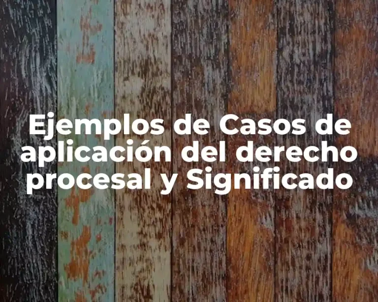 Ejemplos de Casos de aplicación del derecho procesal y Significado