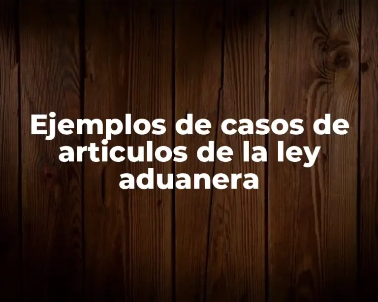 Ejemplos de casos de articulos de la ley aduanera
