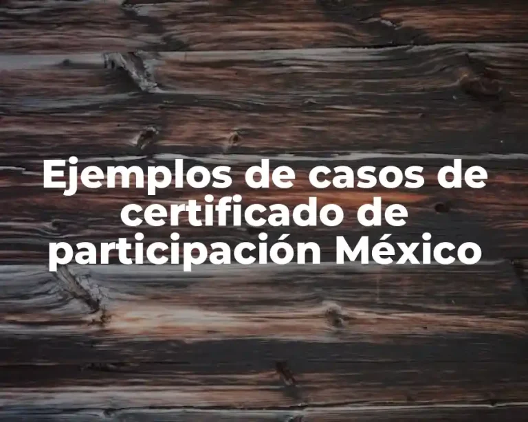 Ejemplos de casos de certificado de participación México