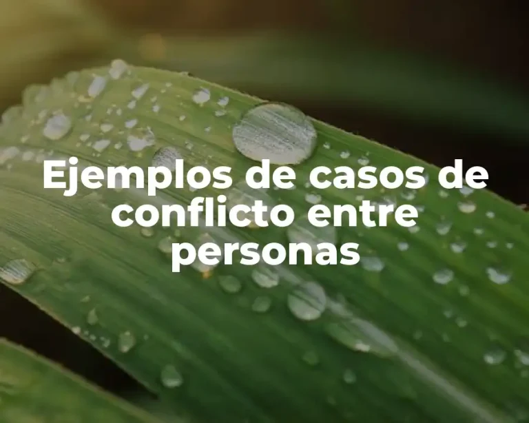 Ejemplos de casos de conflicto entre personas