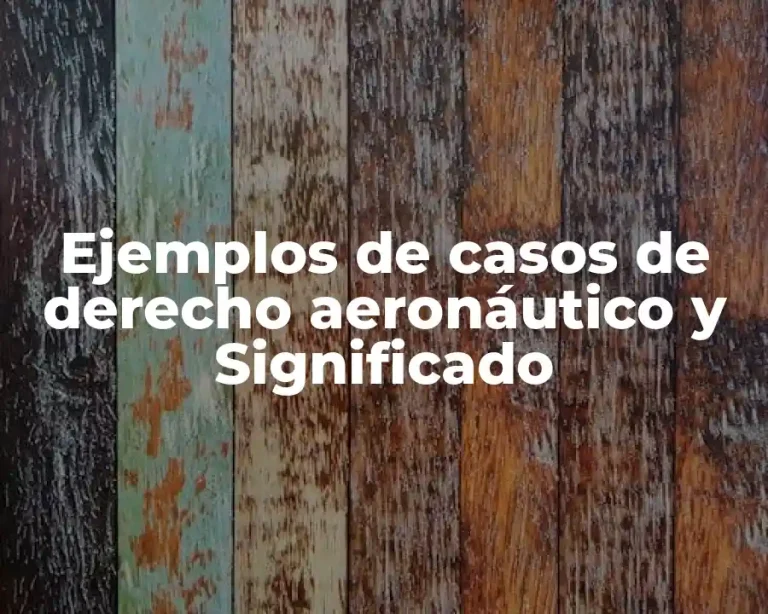 Ejemplos de casos de derecho aeronáutico y Significado