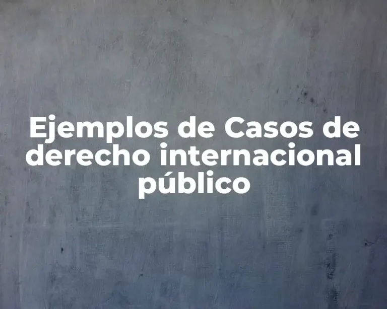 Ejemplos de Casos de derecho internacional público
