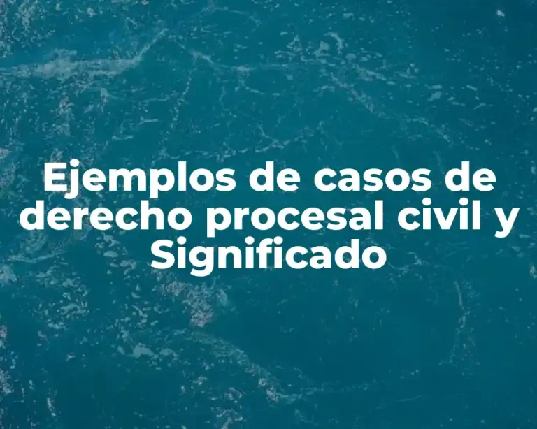 Ejemplos de casos de derecho procesal civil y Significado
