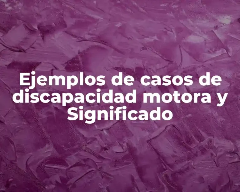 Ejemplos de casos de discapacidad motora y Significado