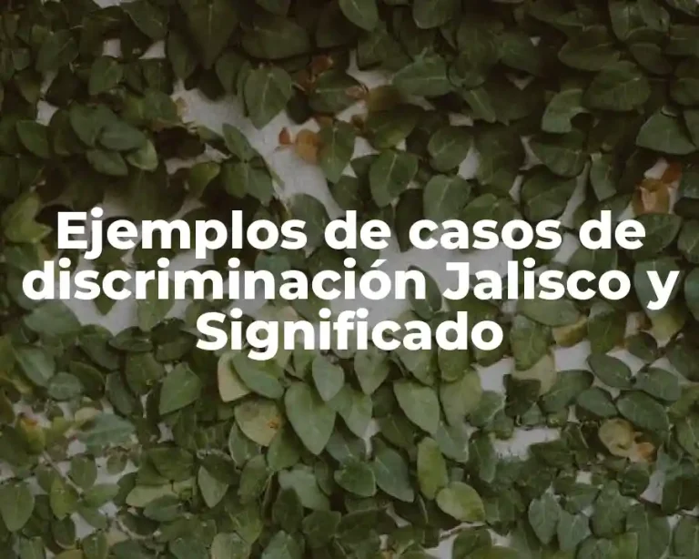 Ejemplos de casos de discriminación Jalisco y Significado