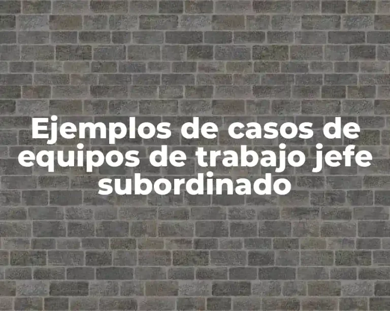 Ejemplos de casos de equipos de trabajo jefe subordinado