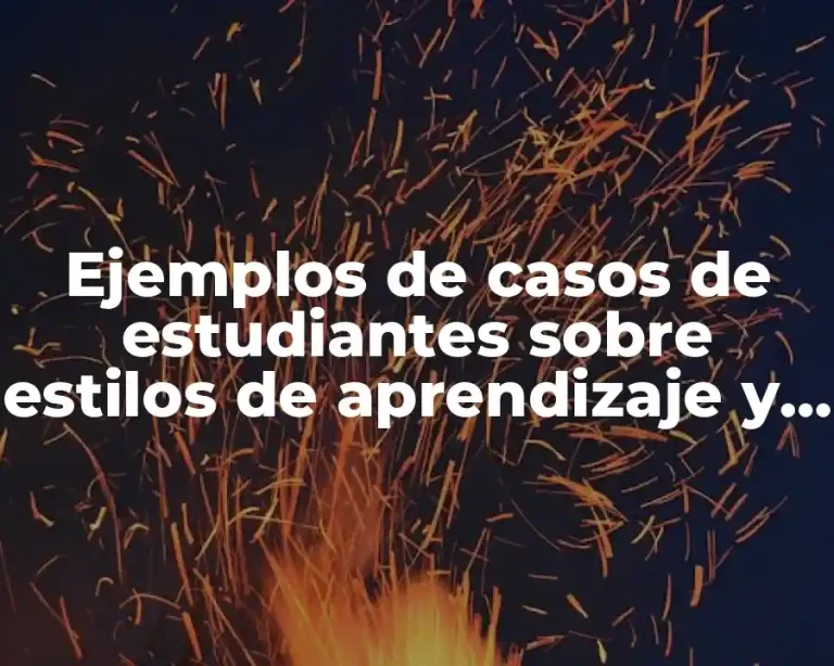 Ejemplos de casos de estudiantes sobre estilos de aprendizaje y Significado
