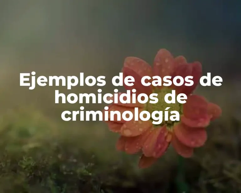 Ejemplos de casos de homicidios de criminología