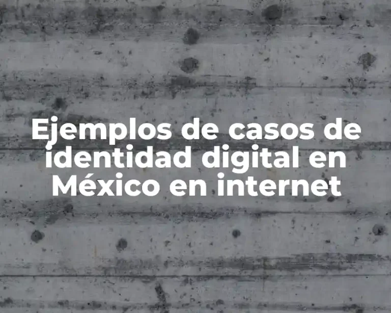 Ejemplos de casos de identidad digital en México en internet