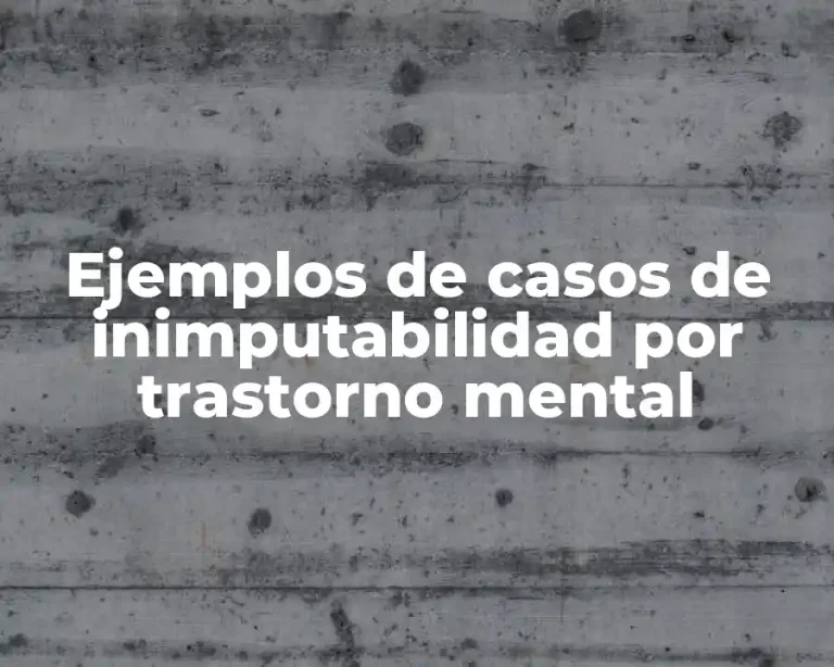 Ejemplos de casos de inimputabilidad por trastorno mental