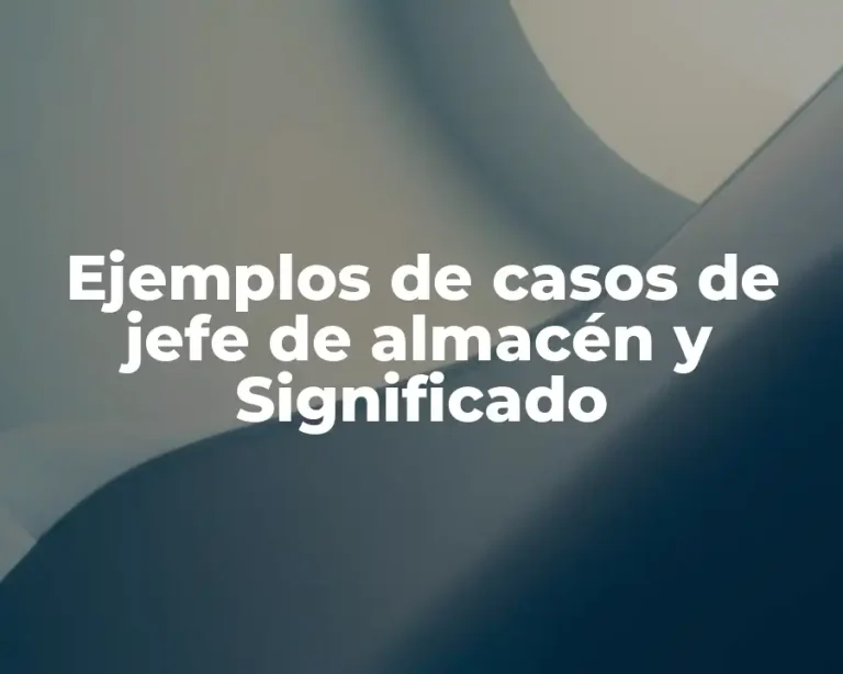 Ejemplos de casos de jefe de almacén y Significado