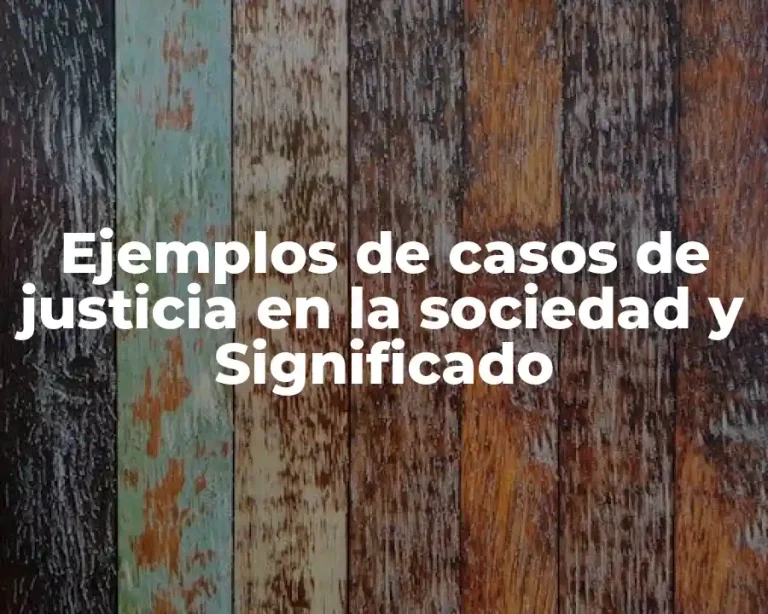 Ejemplos de casos de justicia en la sociedad y Significado