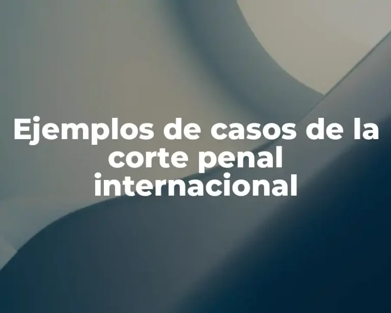 Ejemplos de casos de la corte penal internacional