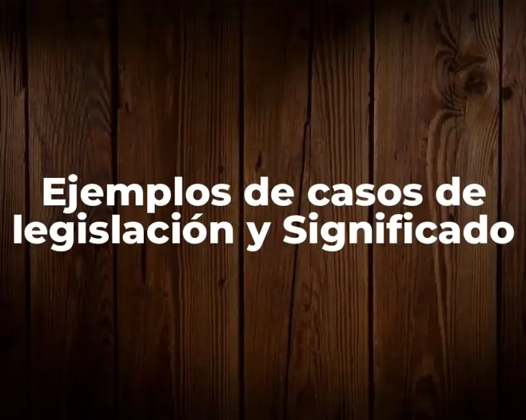 Ejemplos de casos de legislación y Significado