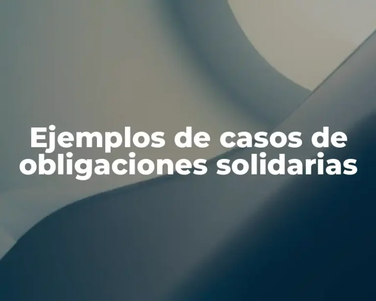 Ejemplos de casos de obligaciones solidarias