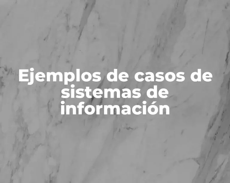 Ejemplos de casos de sistemas de información