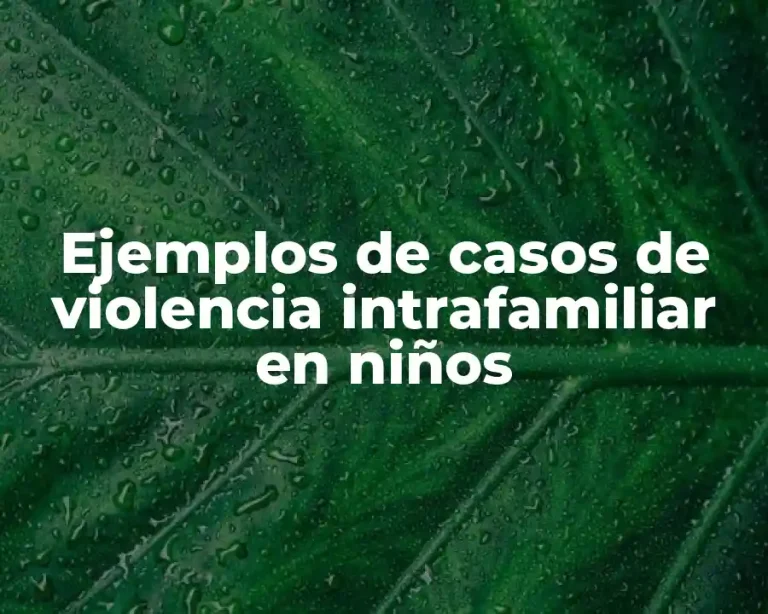 Ejemplos de casos de violencia intrafamiliar en niños