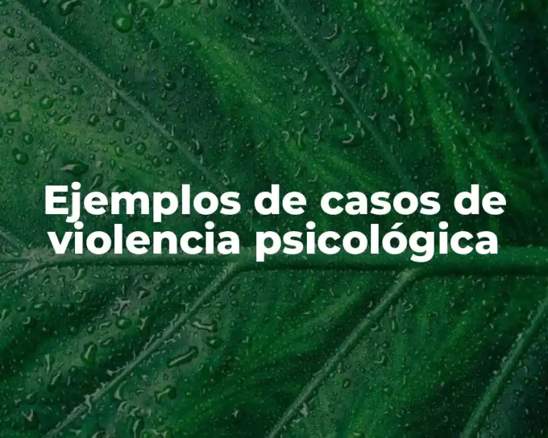 Ejemplos de casos de violencia psicológica