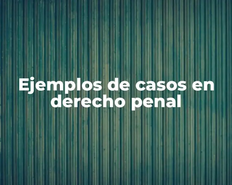Ejemplos de casos en derecho penal