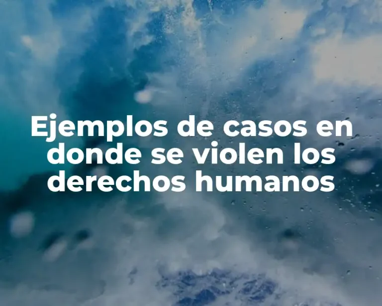 Ejemplos de casos en donde se violen los derechos humanos