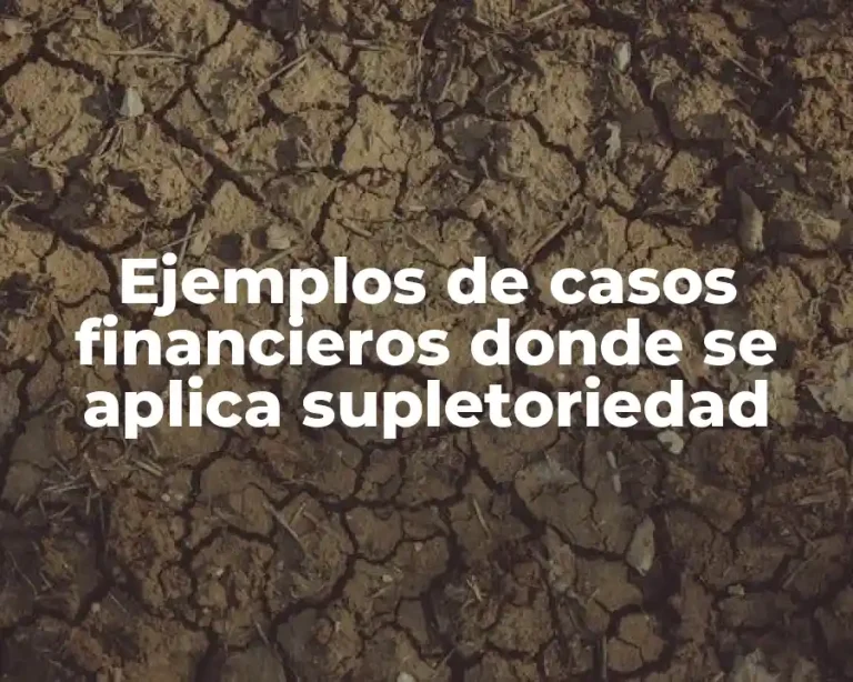 Ejemplos de casos financieros donde se aplica supletoriedad