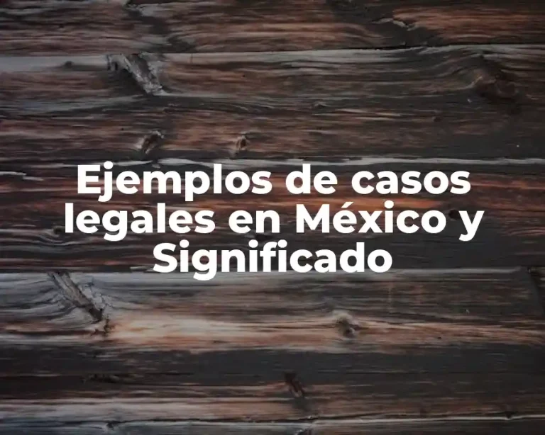 Ejemplos de casos legales en México y Significado