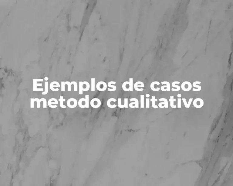 Ejemplos de casos metodo cualitativo