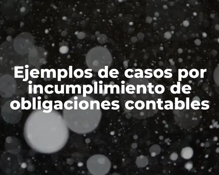 Ejemplos de casos por incumplimiento de obligaciones contables