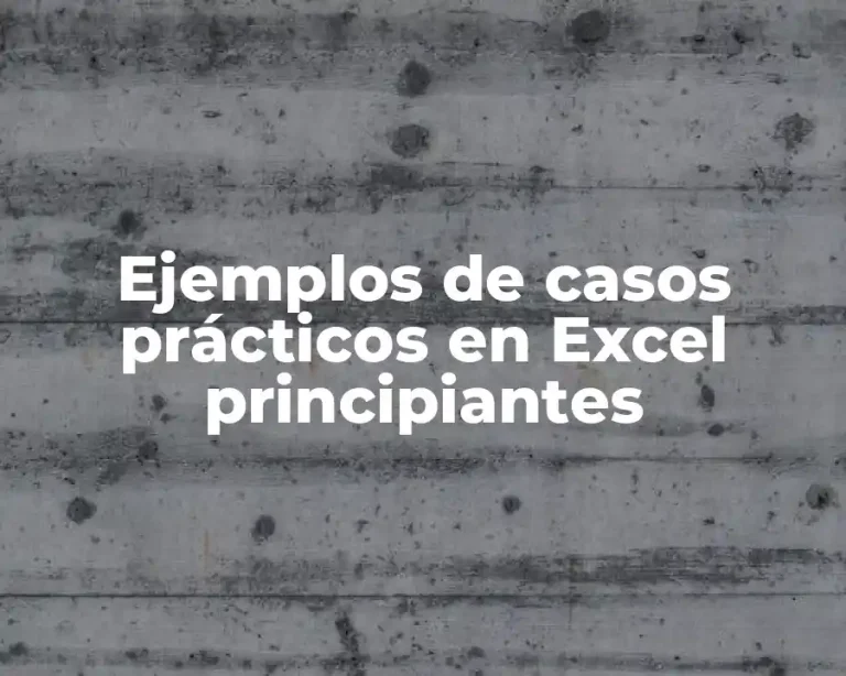 Ejemplos de casos prácticos en Excel principiantes