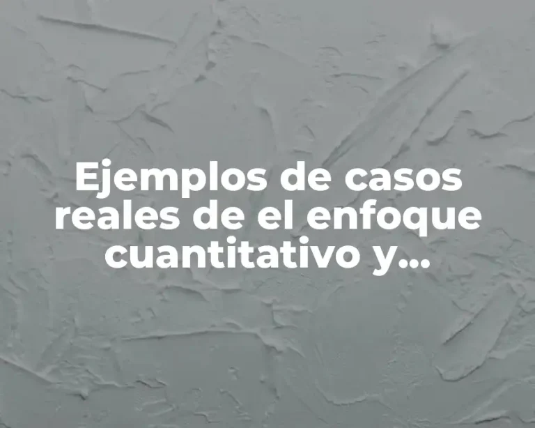 Ejemplos de casos reales de el enfoque cuantitativo y cualitativo