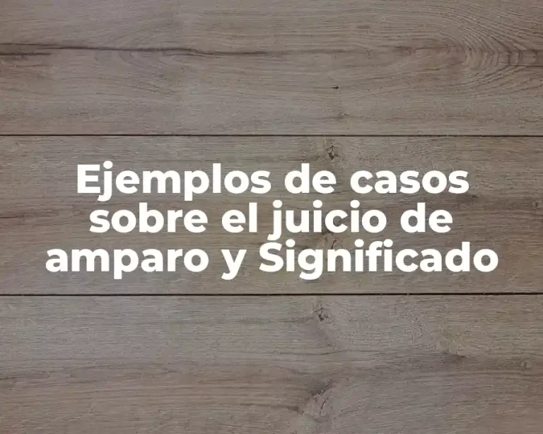 Ejemplos de casos sobre el juicio de amparo y Significado