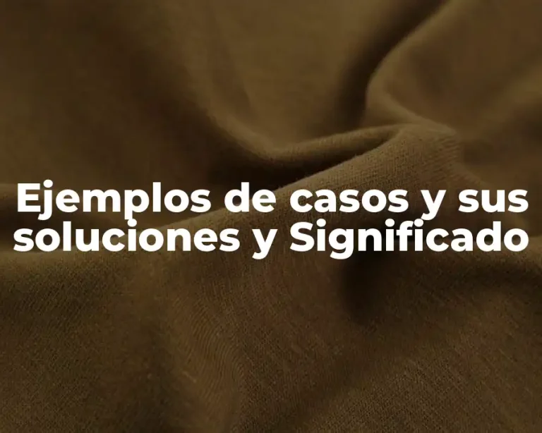 Ejemplos de casos y sus soluciones y Significado