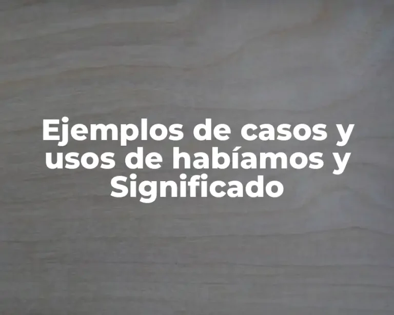 Ejemplos de casos y usos de habíamos y Significado