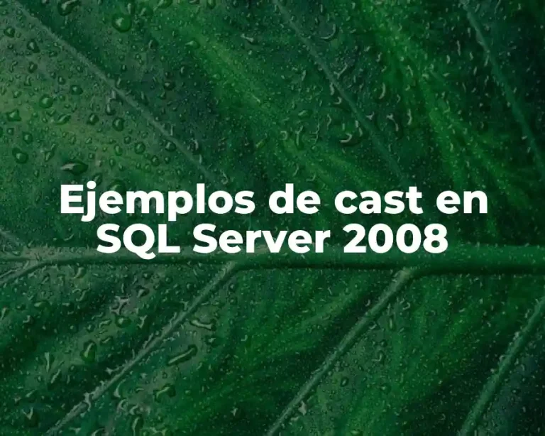 Ejemplos de cast en SQL Server 2008