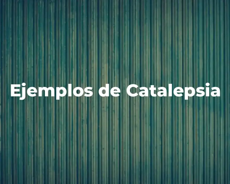 Ejemplos de Catalepsia