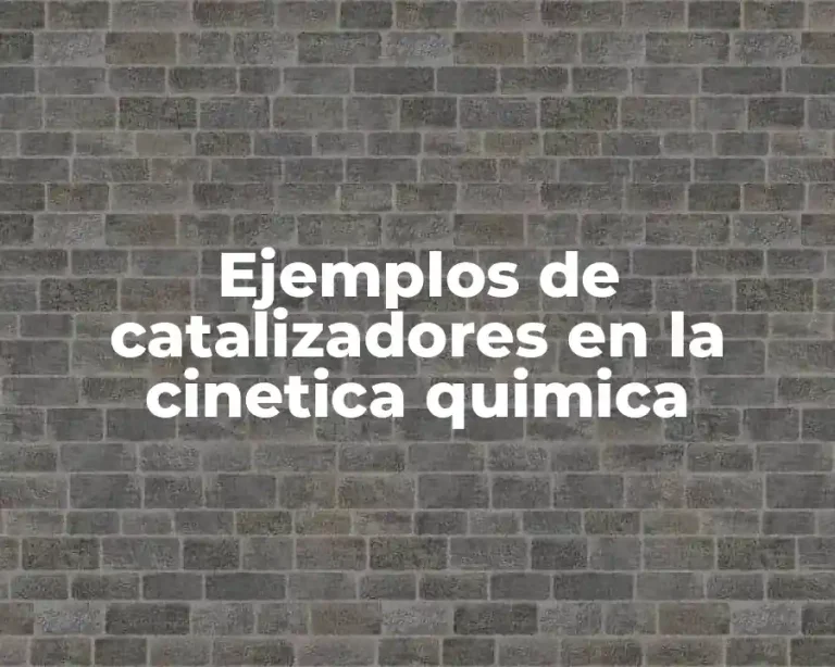 Ejemplos de catalizadores en la cinetica quimica
