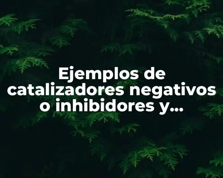 Ejemplos de catalizadores negativos o inhibidores y Significado
