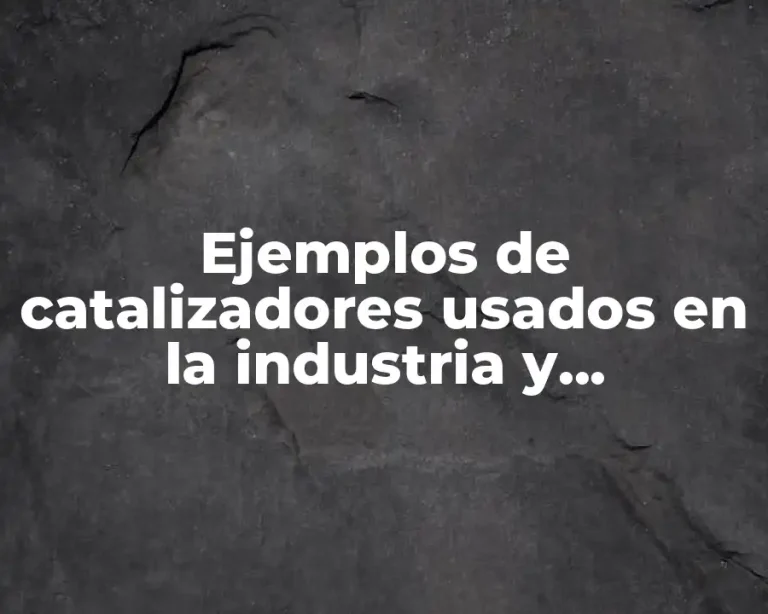 Ejemplos de catalizadores usados en la industria y Significado