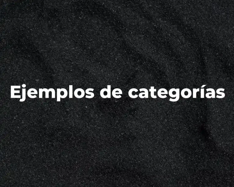 Ejemplos de categorías
