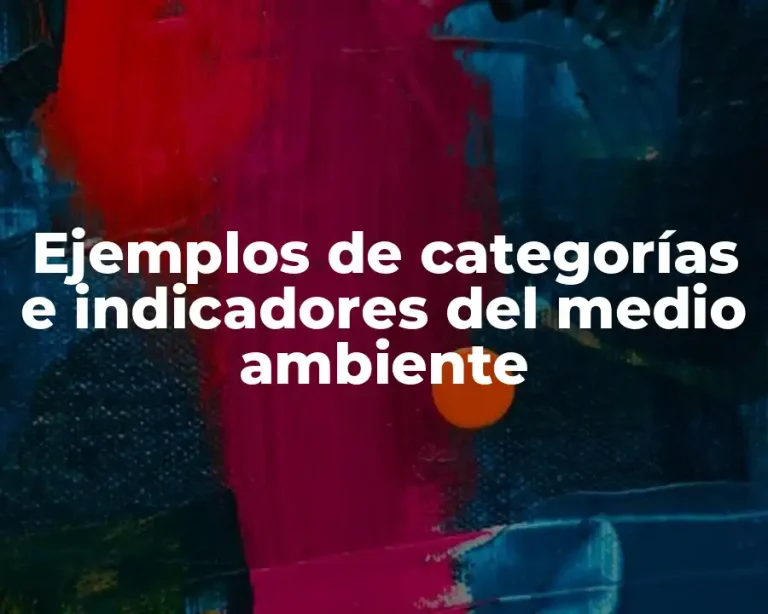 Ejemplos de categorías e indicadores del medio ambiente