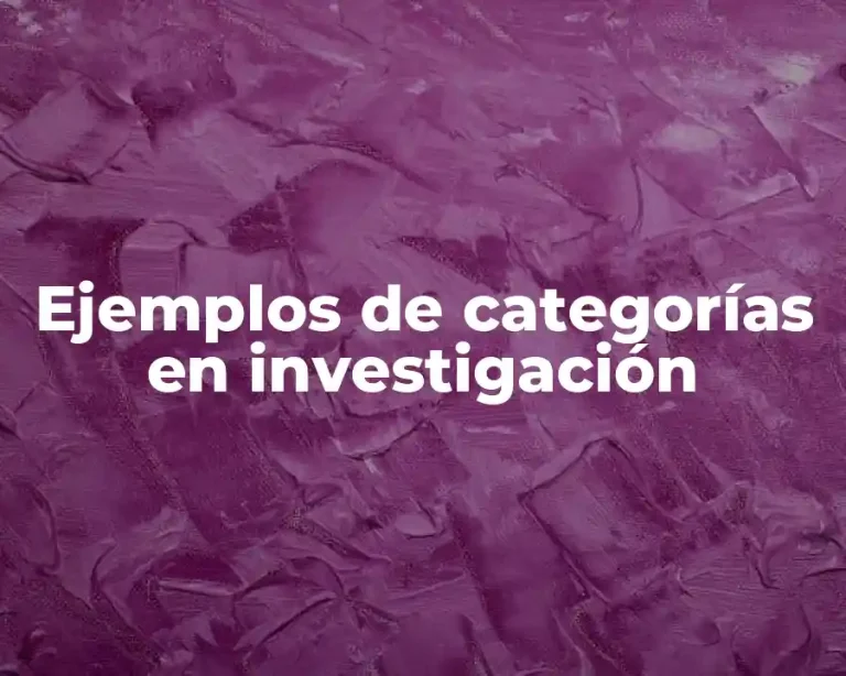 Ejemplos de categorías en investigación