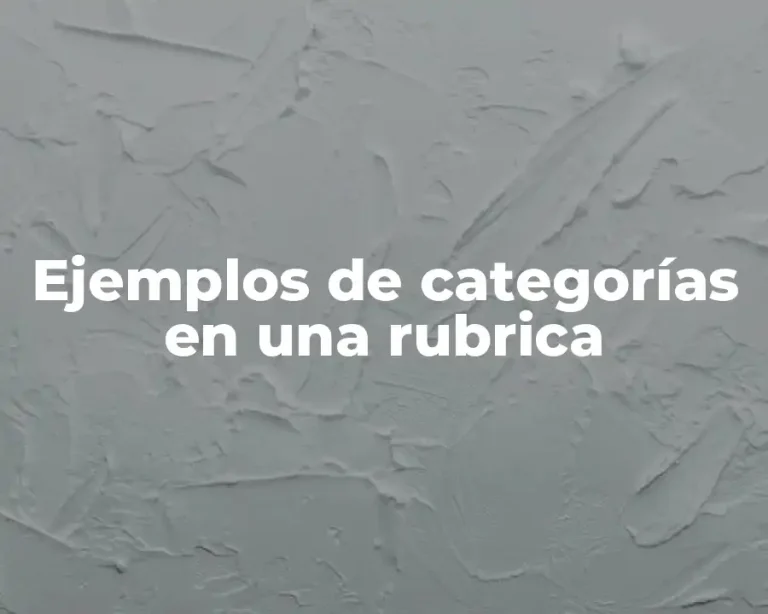 Ejemplos de categorías en una rubrica