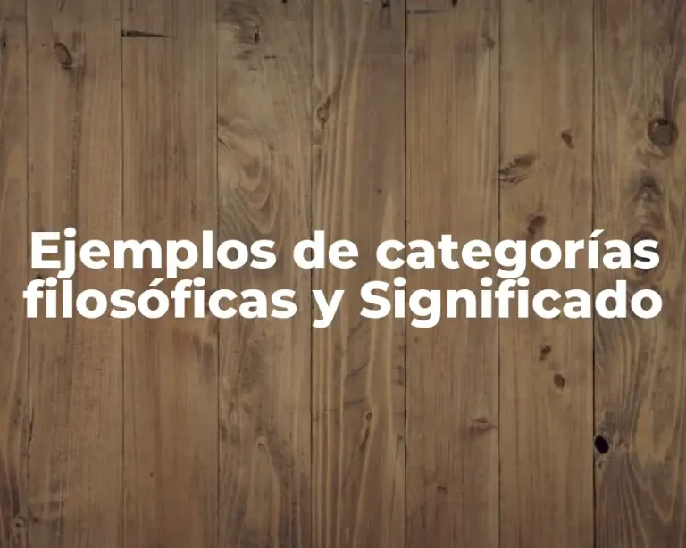 Ejemplos de categorías filosóficas y Significado