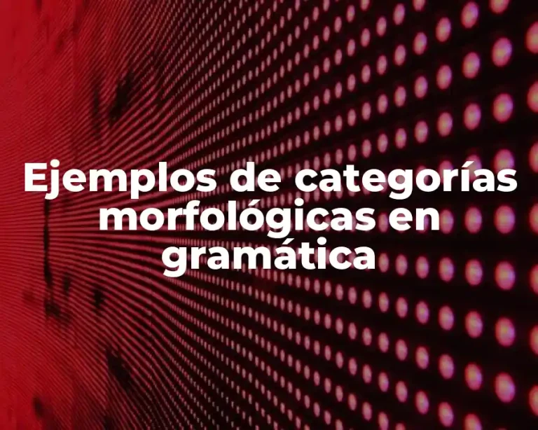 Ejemplos de categorías morfológicas en gramática