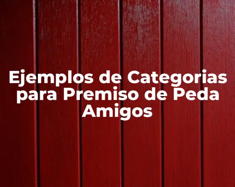 Ejemplos de Categorias para Premiso de Peda Amigos