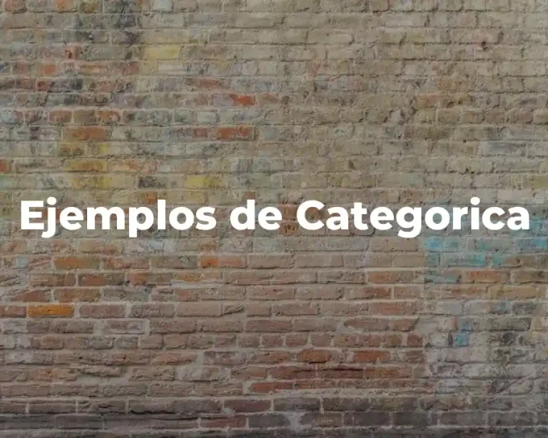Ejemplos de Categorica
