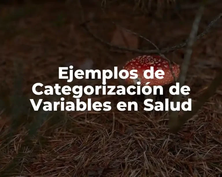 Ejemplos de Categorización de Variables en Salud