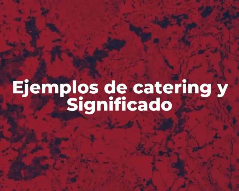Ejemplos de catering y Significado
