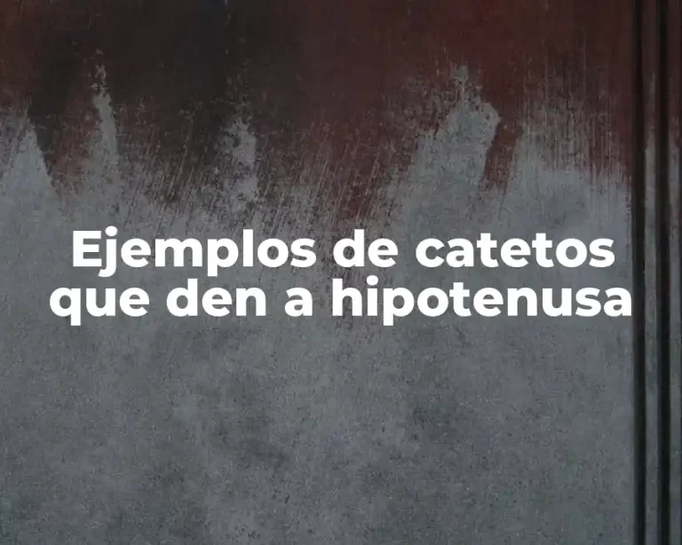 Ejemplos de catetos que den a hipotenusa
