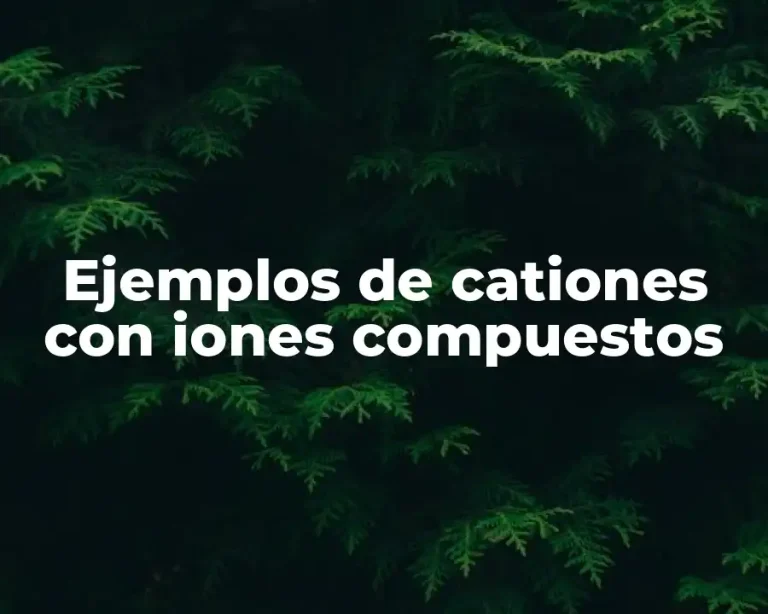 Ejemplos de cationes con iones compuestos